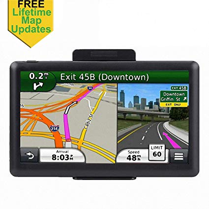 7 inch Car GPS, Navigation System for Cars Lifetime Map Updates Touch Screen Real Voice Direction Vehicle GPS Navigator, Sat Nav