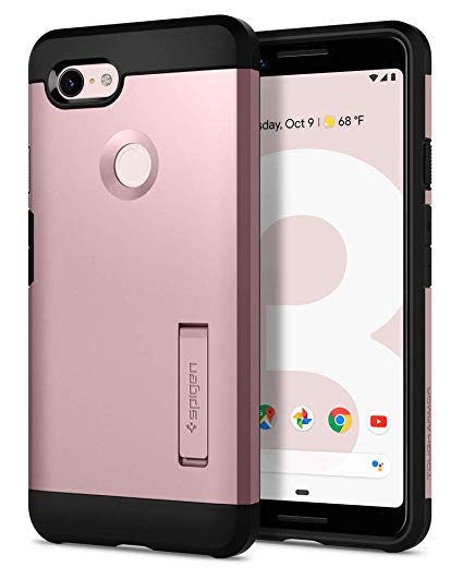 Spigen Tough Armor with Extreme Heavy Duty Protection and Air Cushion Technology Designed for Google Pixel 3 Case (2018) - Rose Gold