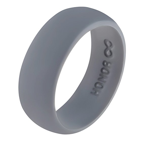 Silicone Wedding Ring by HonorGear, Premium Medical Grade Wedding-Bands for Active Men, Athletes, Comfortable Fit & Skin Safe, Non-toxic, Antibacterial
