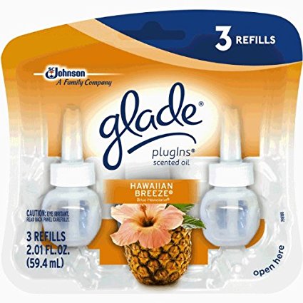 Glade PlugIns Scented Oil Refill, Hawaiian Breeze, 3 ct, 2.01 fl Ounce