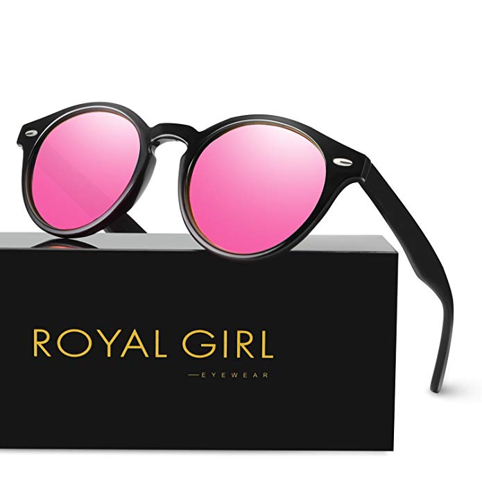 ROYAL GIRL Classic Round Retro Sunglasses For Women polarized Vintage Designer Style