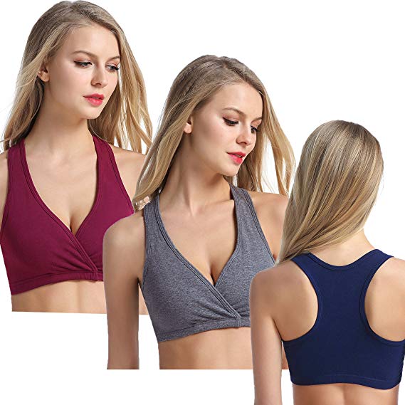 CAKYE 3PACK Racerback Maternity Nursing Bra for Sleep and Breastfeeding