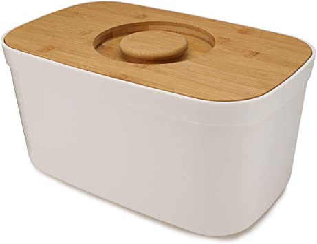 Joseph Joseph Bread Bin with Cutting Board Lid-White, One size