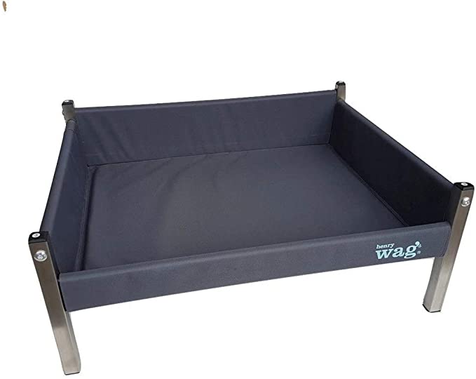 Signature Henry Wag Elevated Dog Bed - Large - Grey/Black - Clear, Unisex