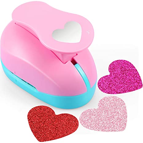 3 Inch Punch Valentine's Day Punch Scrapbook Paper Cutter Punch Handmade Foam Hole Scrapbooking Punches for Valentine's Day Card Making, Handcraft, DIY Photos (Heart)