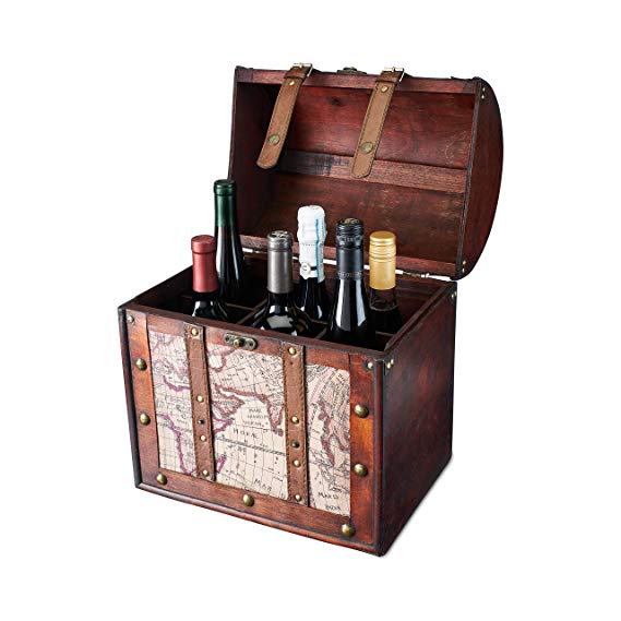 Chateau 6 Bottle Old World Wooden Wine Box by Twine