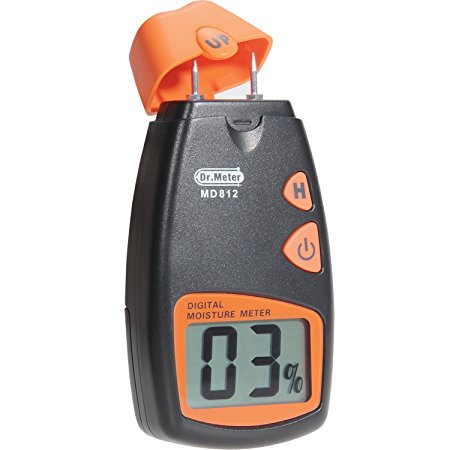 Dr. Meter® MD-812 LCD Display Digital Wood Moisture Meter - To Measure the Percentage of Water in Given Substance (Wood, Sheetrock, Carpets and More)