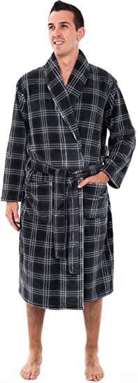 Alexander Del Rossa Men's Warm Winter Fleece Robe, Plush Bathrobe