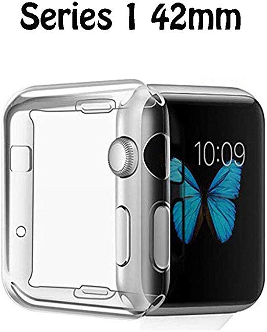 FINENIC Compatible for Apple Watch Series 1 42mm Screen Protector case Cover.TPU All-Around 0.3mm Ultra-Thin Cover Compatible for iwatch Series 1 42mm