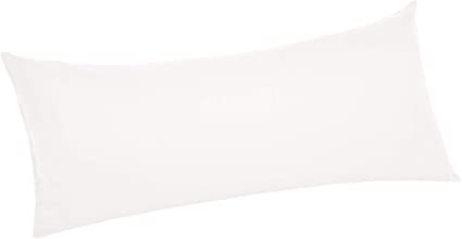 AmazonBasics Ultra-Soft Cotton Pillow Case - Body Pillow, 55 x 21 Inch, White