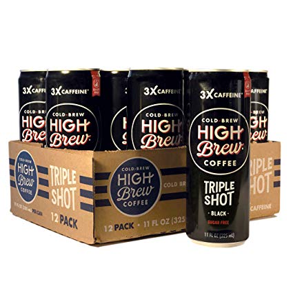 High Brew Cold Brew Coffee Black Triple Shot, 11 Ounce Can (12 Count)