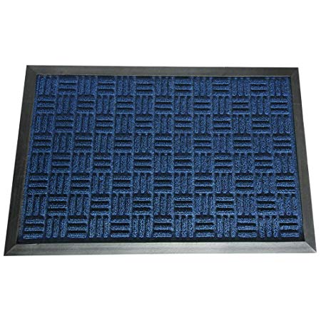 Rubber-Cal 03-196-ZWBL"Wellington" Rubber Backed Rug Carpet Mat, 3' x 5', Blue