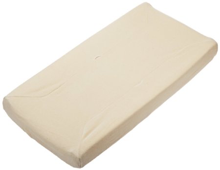 TL Care Organic Cotton Velour Fitted Contoured Changing Pad Cover, Natural, 17" x 35" x 5"