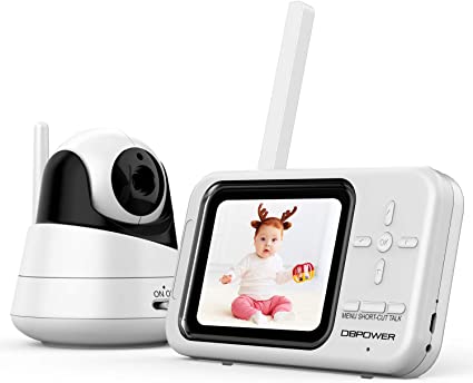 DBPOWER Video Baby Monitor with Camera and Audio, 3.5" LCD Baby Monitor with Night Vision, Non-WiFi, VOX, Lullaby, Two Way Talk, Temperature Detection, 360° Pan-Tilt-Zoom