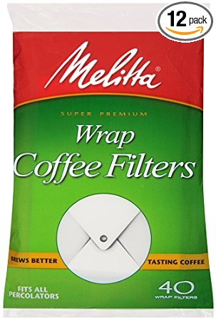 Melitta Coffee Filters for Percolators, White Wrap Around, 40-Count Filters (Pack of 12)