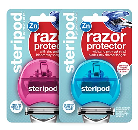 Steripod Razorpod - Clip-On Razor Protector (2-Pack Blue & Pink)