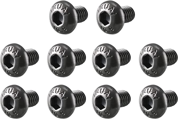 uxcell M3x5mm Button Head Hex Socket Cap Screw Bolt Black 100pcs