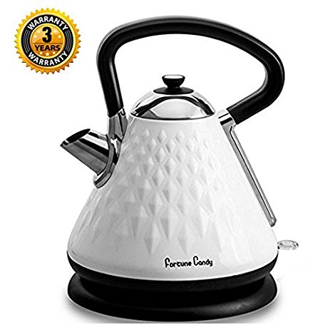 Electric Tea Kettle Stainless Steel SVVSS Fast Boiling Water Pot 1.7Liter (NON-BPA) with Thermometer Glass