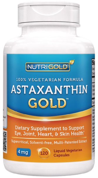 NutriGold Astaxanthin Gold, 4 mg, 120 Liquid Veggie Capsules