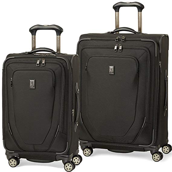 Travelpro Crew 10 2 Piece Spinner Luggage Set 25 and 21 (One Size, Black)