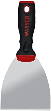 Warner Manufacturing 90119 4" ProGrip Stiff Broad Knife, 4 Inch, Red Paint Tool