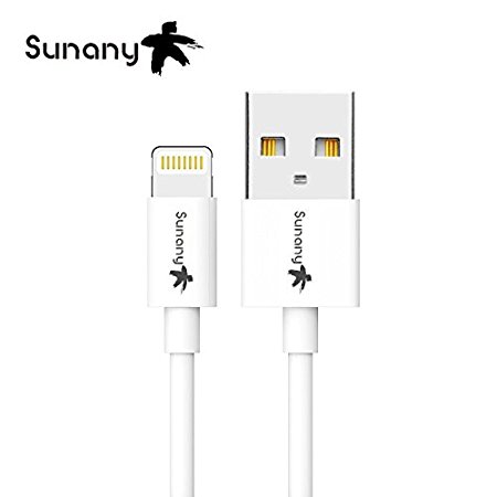 [Apple MFi Certified] Sunany 3.3ft / 1m Premium Lightning to USB Cable with Ultra Compact Connector Head for iPhone, iPod and iPad With Phone Stents Bobbin Winder In Dual Function