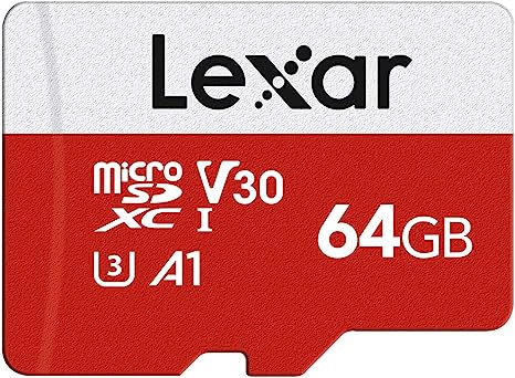 Lexar Micro SD Card Up to 100MB/s(R), 64G MicroSDXC Memory Card   SD Adapter with A1, C10, U3, V30, 4K Video Recording, TF Card