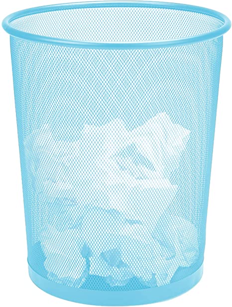 Mind Reader 1CIRGA-BLU Mesh Trash Waste Basket, Garbage Can, Recycling Bin, Blue