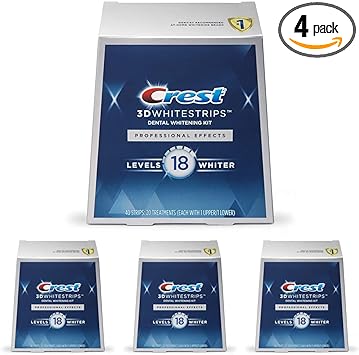 Crest 3D White Professional Effects Whitestrips Teeth Whitening Strips Kit (Pack of 4)