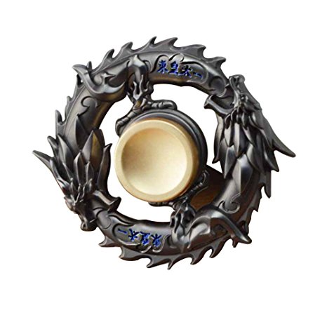 Bluelans Fidget Toy Cool Dragon Head Spinner Hand Tri-Spinner Gyro Metal Finger Spinner