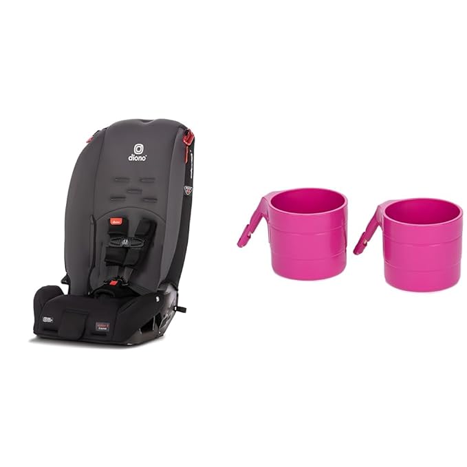 Diono Radian 3R, 3-in-1 Convertible Car Seat & Car Seat Cup Holders for Radian, Everett and Rainier Car Seats, Pack of 2 Cup Holders, Purple Plum