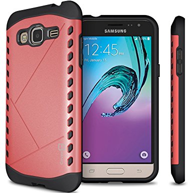 Samsung Galaxy Express Prime Case, Galaxy Sky Case, Galaxy Amp Prime Case, CoverON [Paladin Series] Slim Fit Hard Protective Phone Case for Samsung Galaxy Express Prime - Italian Rose Pink & Black