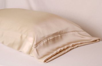 Maxfeel 1pc 100% Mulberry Silk Pillowcase Housewife Pillowcases Pocket Pillow Sham Soild Multicolor Sham 3sizes King Queen Standard (Standard, beige)