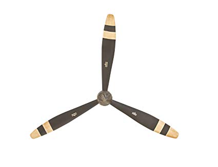 Deco 79 Industrial Metal Propeller Wall Decor 31" H x 27" L Polished Black and Yellow