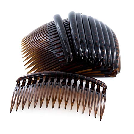 Yeshan 3.2" Women 16 Teeth Plastic Hair Side Comb Hair Clip,Tortoise color(12pcs)