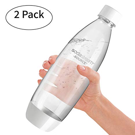 SodaStream Water Bottles | BPA-Free & Eco-Friendly Carbonated Water Bottle | 1L Carbon Bottle For Splash, Source,Fizzi, Power, Spirit & Play Soda Stream Machine - White