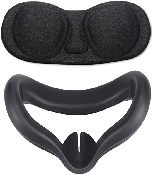 NexiGo Silicone Fit Pack and Lens Protect Cover Set for Oculus Quest 2, Fit Pack Pad with VR Lens Cover, Sweat-Proof, Non-Slip, Anti-Scratch for Oculus Quest VR Accessories Set