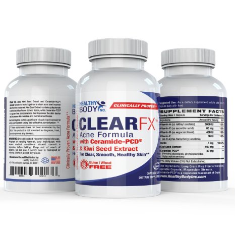 Acne Treatment Supplement Now with Biotin - ClearFX Clinically Proven Acne Pills Formula to Remove Pimples Blotchiness Blackheads and Zits in 4 Weeks