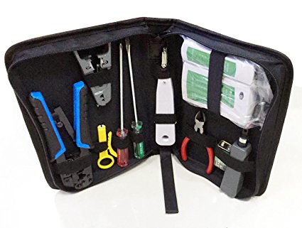 UbiGear Network Cable Punch Down Tool Kit Tester Crimper Cutter Pliers Screwdrivers Case