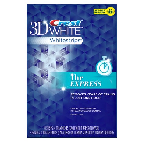 Crest 3d White 1-Hour Express Teeth Whitening Kit 8 Strips - 4 Treatments