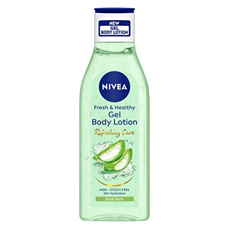 NIVEA Aloe Vera Gel Body lotion, Refreshing Care for 24H hydration, Non-Sticky & fast absorbing Body lotion for fresh and healthy skin, 200 ml