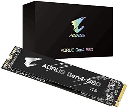 Gigabyte AORUS NVMe Gen4 M.2 1TB PCI-Express 4.0 Interface High Performance Gaming, 3D TLC NAND, External DDR Cache Buffer, SSD GP-AG41TB