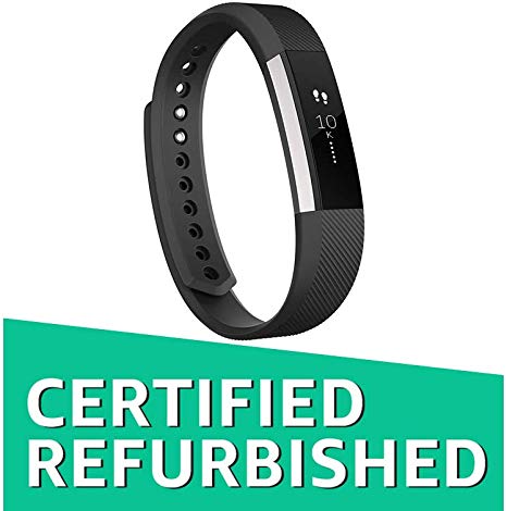 Fitbit Alta Wireless Activity and Fitness Tracker Smart Wristband, Black, Large (6.7-8.1 in) (Renewed)
