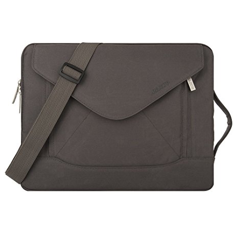 Mosiso - Envelope Nylon Fabric Shoulder Bag Case Pouch Sleeve for 15-15.6 Inch Laptop / Notebook Computer / MacBook Air / Lenovo / HP / Acer, Gray