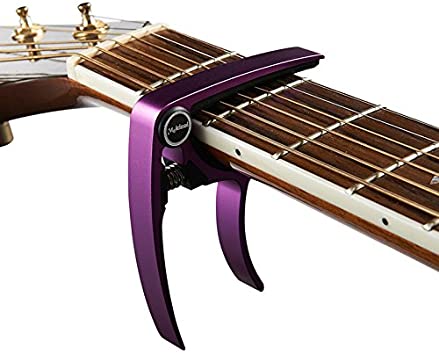 Aluminum Metal Universal Guitar Capo,Guitar Accessories,Guitar Clamp Suitable for Flat Fretboard Electric and Acoustic Guitar - Single-handed Trigger Style Guitar Capo (Purple)