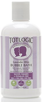 TotLogic Sulfate Free Bubble Bath - 8 oz, With Calming Lavender , Gentle & Hypoallergenic, Rich in Antioxidants & Botanicals, No Parabens, No Phthalates, No Sulfates