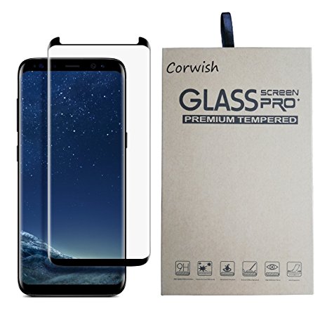 Galaxy S8  Screen Protector , 3D Curved Edge To Edge Case Friendly Full Coverage HD Clear Tempered Glass Protective Cover Film for 8Plus Samsung S8 Plus Phone ( For S 8 , not for S 8 ) (Black)