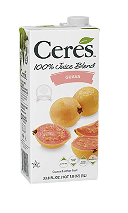 Ceres 100% All Natural Pure Fruit Juice Blend - Gluten Free, Rich in Vitamin C, No Sugar or Preservatives Added - 33.8 FL OZ, Guava (Pack of 1)