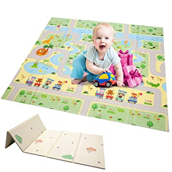 Baby Play Mat Foam Floor Gym -Non-Toxic Non-Slip 78.7" x 70.9" x 0.6" |Reversible Thick,Extra Large Foam Playmat (Cute Pet Paradise)