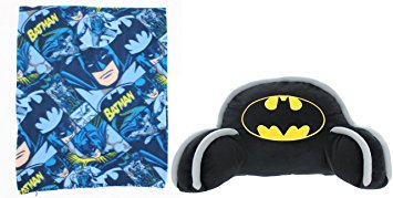 Batman Bed Rest Back Pillow and Fleece Throw Blanket Set - Dark Knight